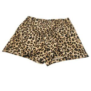 7th Avenue High Waist Brown and Black Leopard Print Shorts Size 18